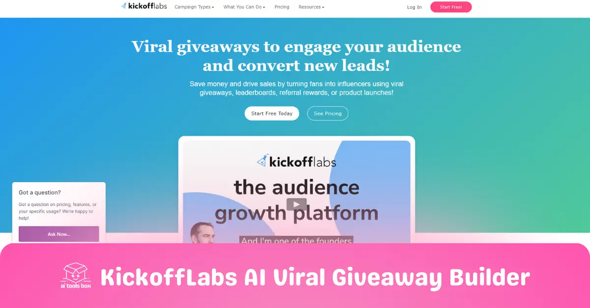 aitoolsbox-KickoffLabs AI Viral Giveaway Builder