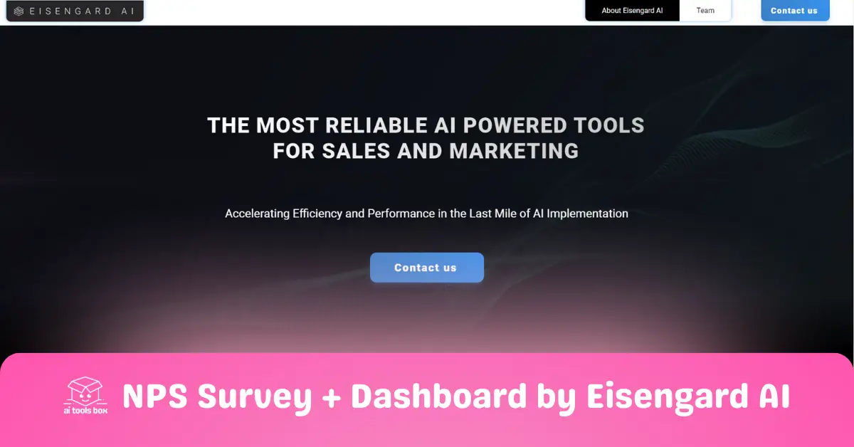 aitoolsbox-NPS Survey + Dashboard by Eisengard AI